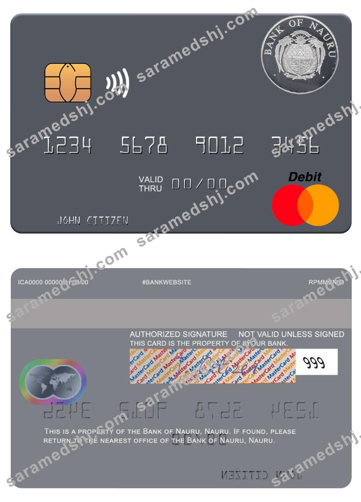 Nauru Bank of Nauru mastercard